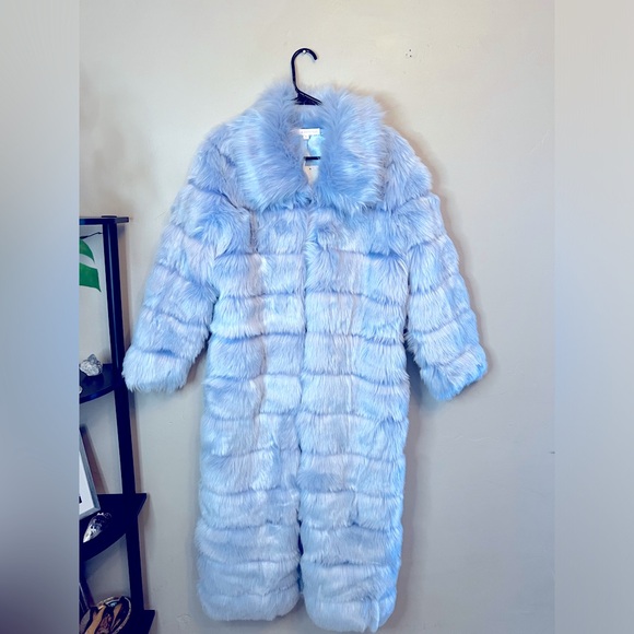Dolls Kill Jackets & Blazers - Faux blue fur coat never worn